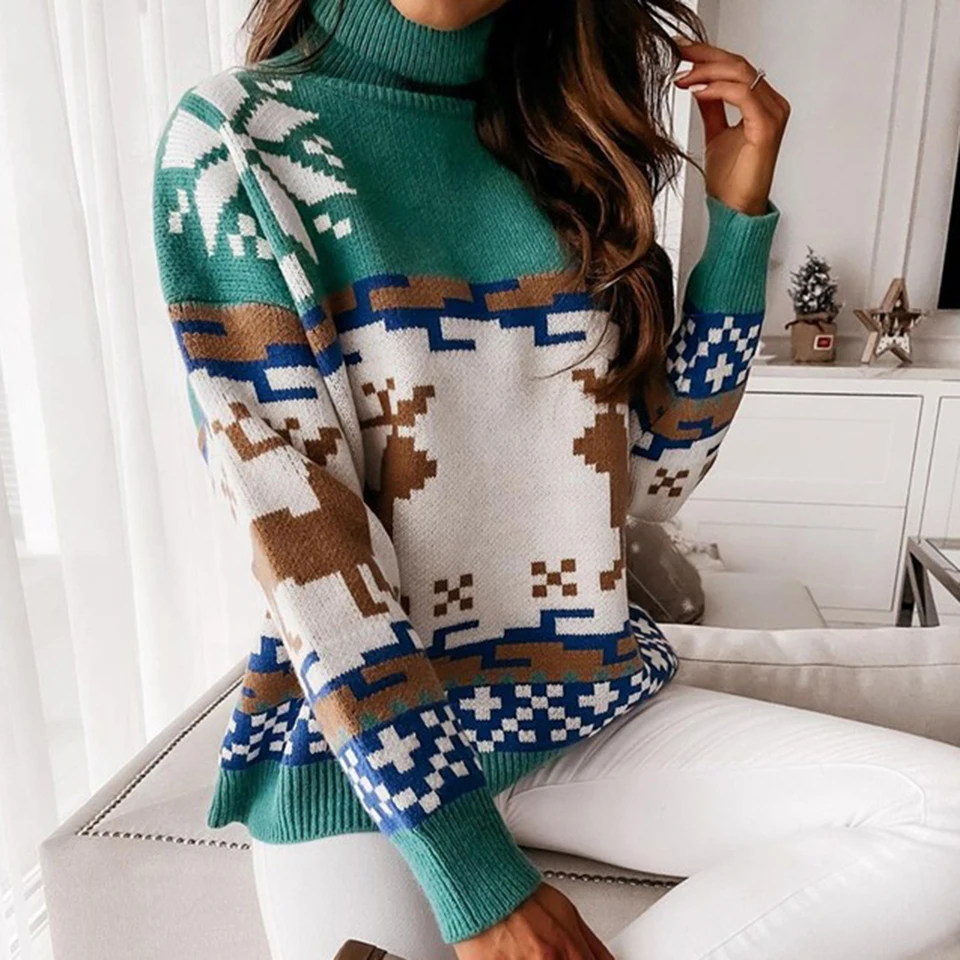 Demegimi Kersttrui dames lange mouwen Kerstmis T-shirt sneeuwvlok eland pullover ronde hals dames pullover party Kerstmis, Rood-b, XL Demegimi Kersttrui dames lange mouwen Kerstmis T-shirt sneeuwvlok eland pullover ronde hals dames pullover party Kerstmis, Rood-b, XL