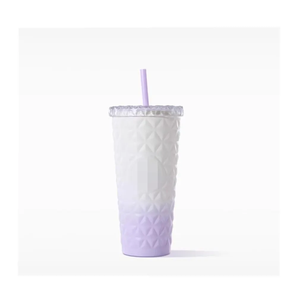 

2023 New ★★★ 591ml purple gradient stainless steel straw cup