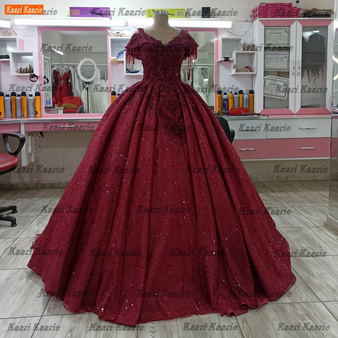 Burgundy Lace Evening Dresses 2022 Robe De Soirée De Mariage Ball Gown Formal Party Dress For Women Actual Images Abendkleider plus size formal dresses & gowns