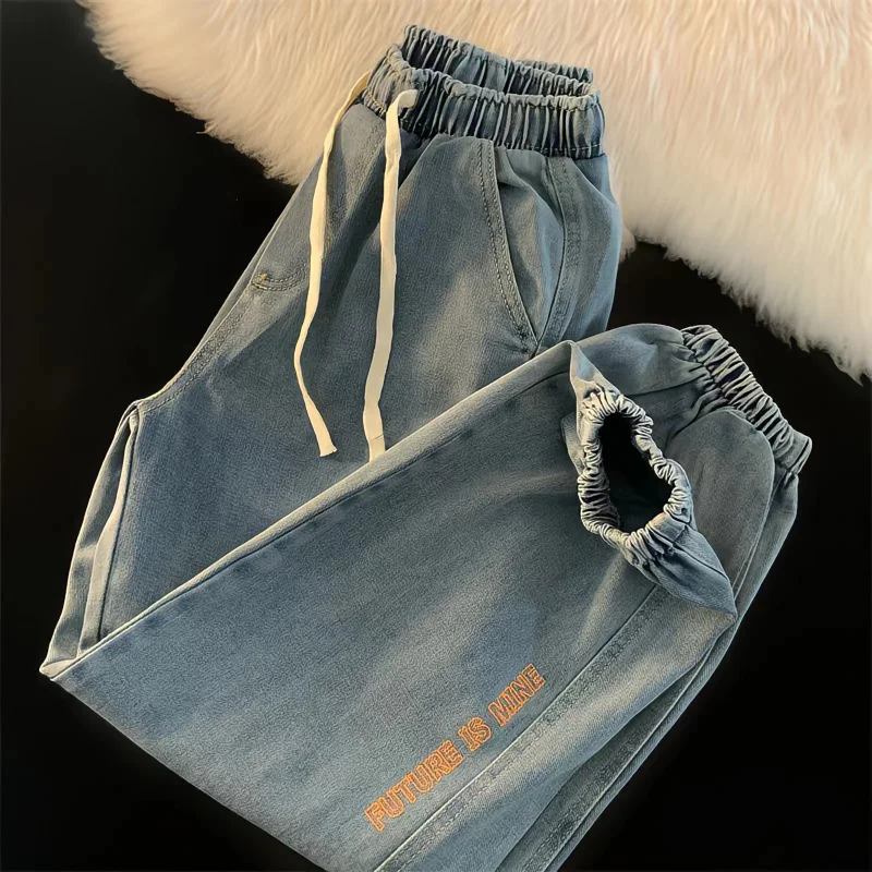 

Clothing Oversize Pants Vintage Korean Fashion Streetwear Spring Summer Mens Drawstring Solid Color Trousers Men Casual
