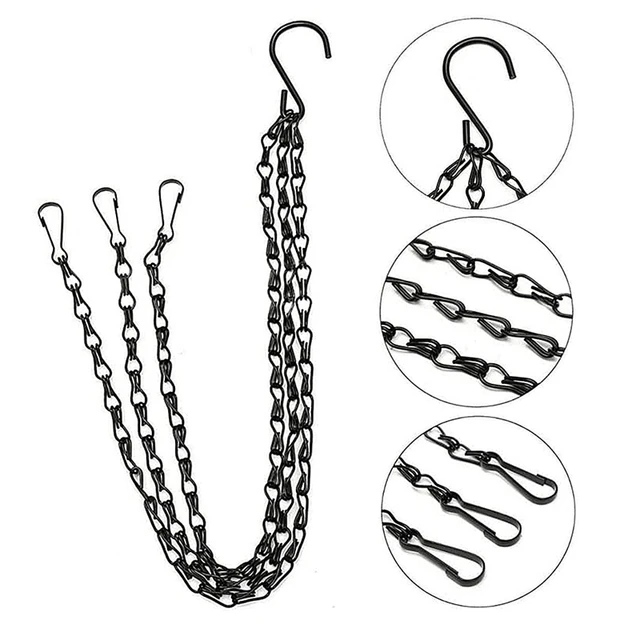 40 Cm -Es Virágcserép Lógó Kosárlánc Vas Utánzás Rattan Függő Kosár Medence Hidroponikus Növények Fogas Otthoni Kerti Dekoráció - Image 6