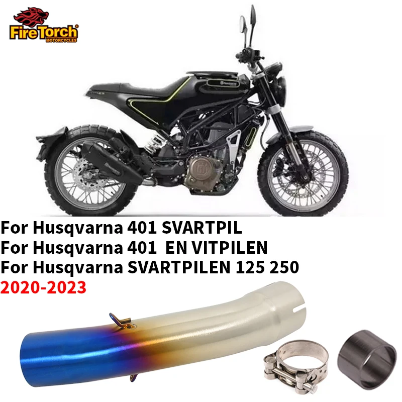Moto Rcycle Scarico Per Husqvarna 401 Svartpilen 401 Vitpilen 125 250 2020 2021 2022 2023 Escape Moto Modifica Half Blue Mid Pipe