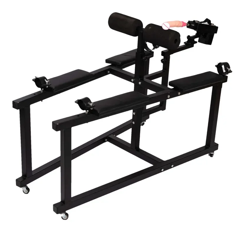 Adult Sex Bondage Chair Body Restraint Forced Split Leg Sex Bed for Couples Slave Training Chair with Vibrator Machine Dildo