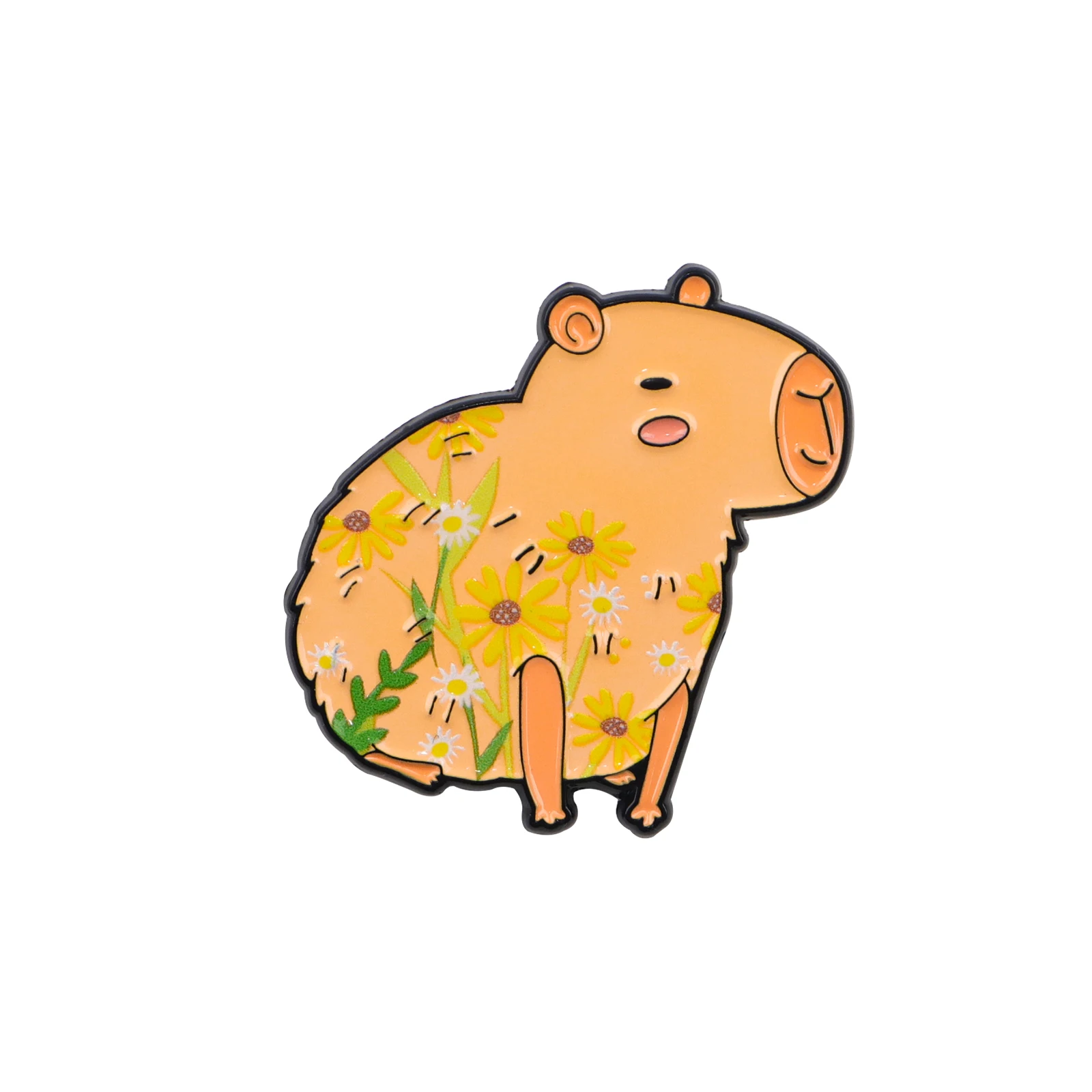 Adorable Capybara Enamel Pin – Whimsical Animal Lapel Badge for Backpacks, Clothing, and Fashion Accessories