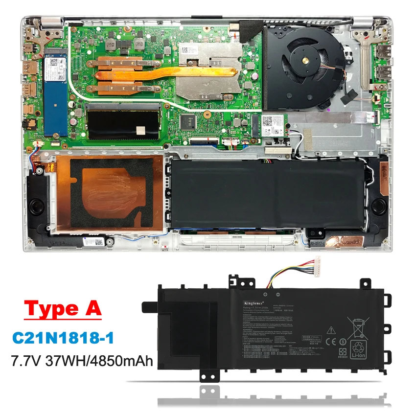 KingSener 37WH C21N1818-1 Laptop Battery For ASUS VivoBook 14