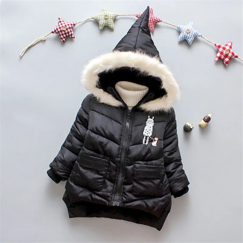 Children's Overalls 0 To 3Y Winter Baby Down Jacket Windproof Hooded Kids Cotton Padded Fashion Costume Warm Girls Clothes