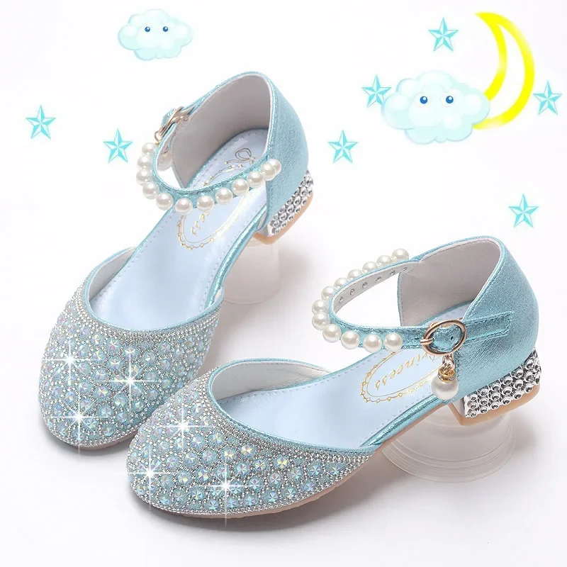 Chaussures Princesse Scintillantes Bleu Ciel pour Fille