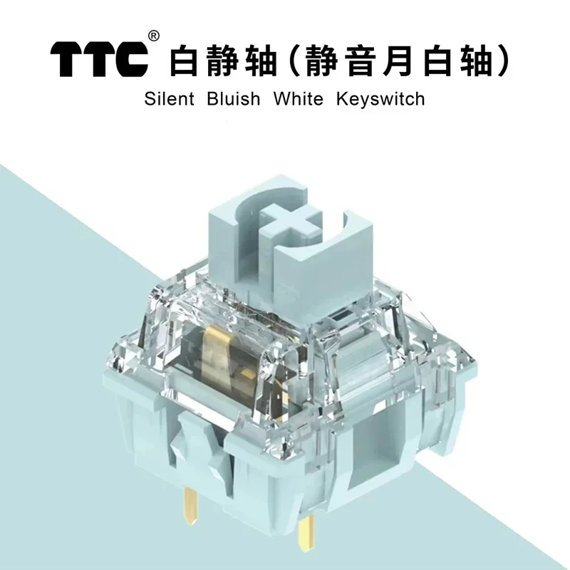 TTC Silent Bluish White Switch คีย์บอร์ด Mute Tactile 3 ขา 42 gf Dual Gold Plated ฤดูใบไม้ผลิ SMD RGB Double Mute Switches 1