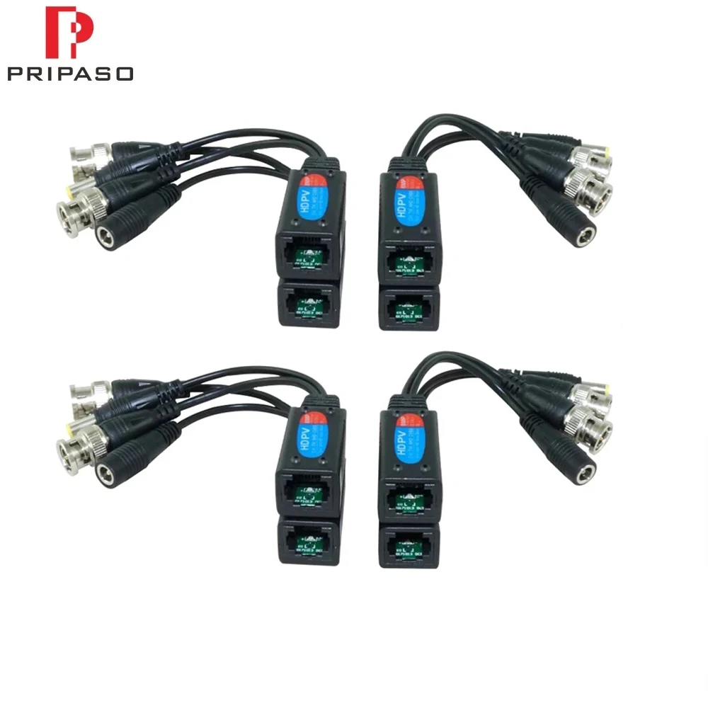 비디오 발룬 케이블, 8MP HD 변속기 트위스트 송신기 BNC-RJ45 어댑터 지지대, HDCVI TVI AHD 카메라, 4 쌍