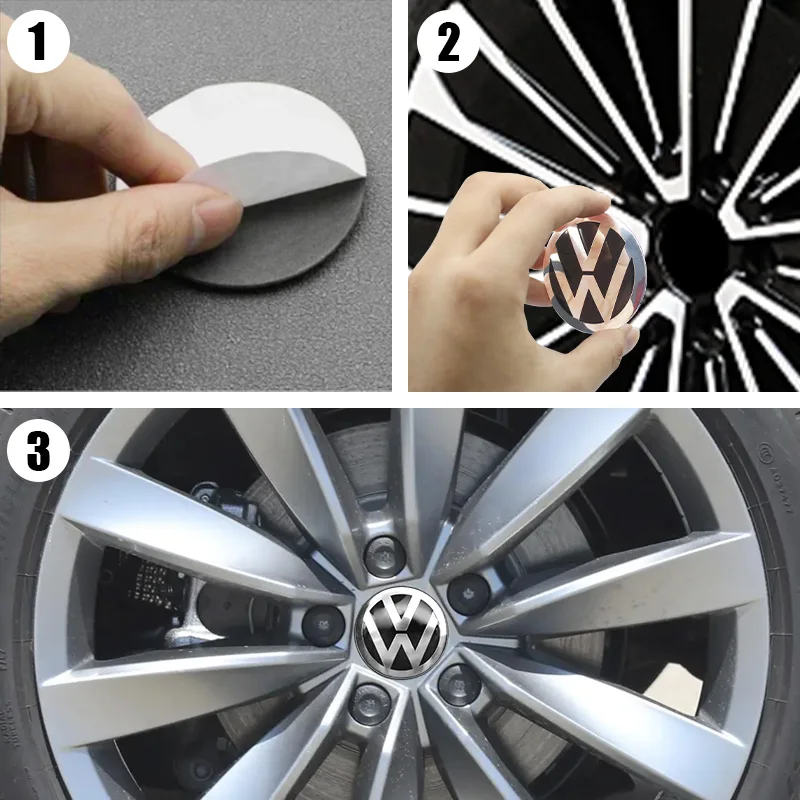 Car Wheel Center Cover Stickers Hub Cap Car Accessories For Volkswagen R Golf 4 Motion GTI Polo Touran Octavia 4pcs 56/60/65mm wheel hub covers wheel hub caps
