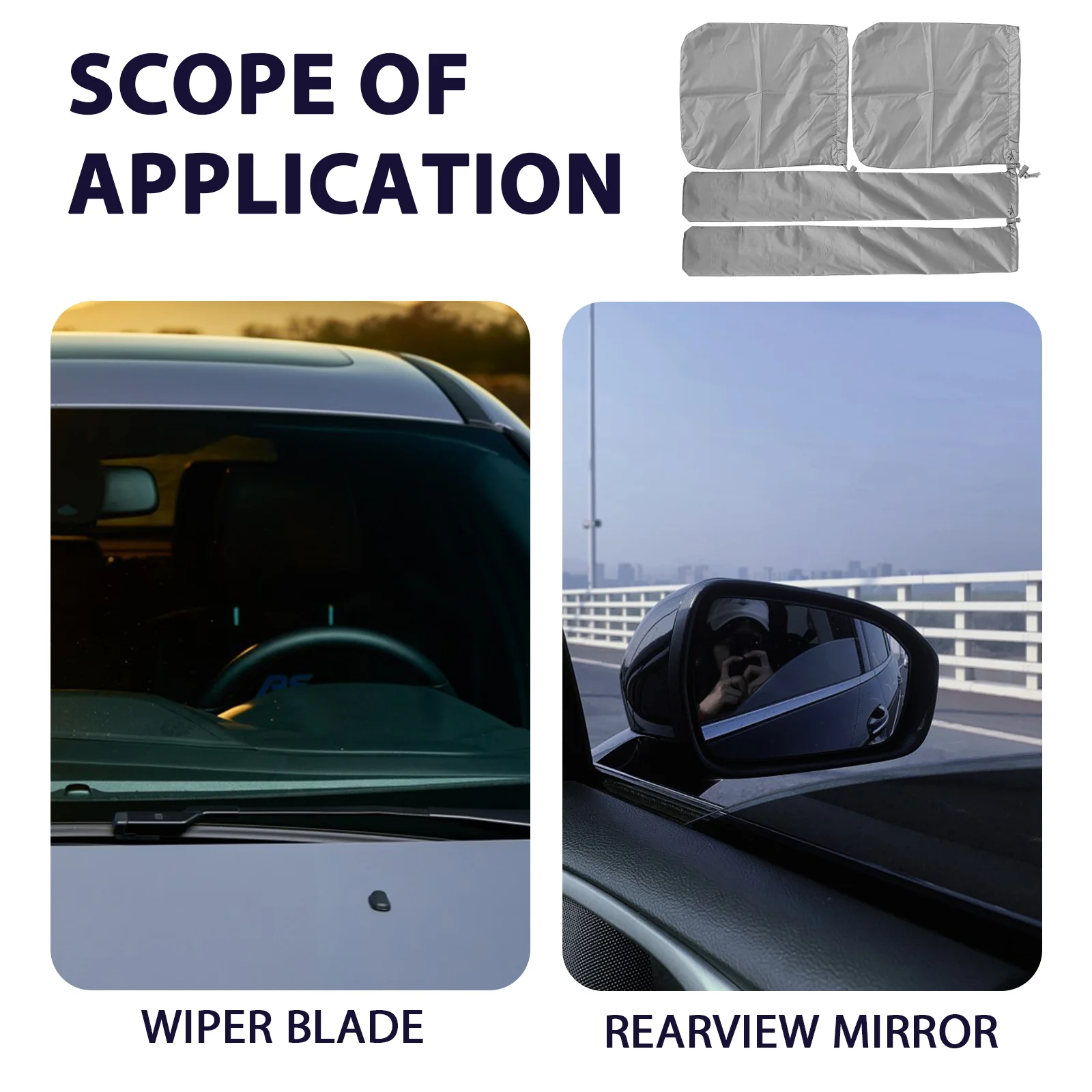 Car Wiper Cover Side Mirror Covers Accessories for Cars Gadgets Vehicle Winter Rainproof Cap