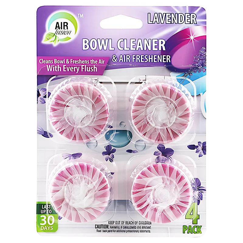 Air Fusion Automatic Toilet Bowl Cleaner Tablets 24 Pc 6 Pack Lavender Scent Slow-Releasing Toilet Tank Cleaners Lavender