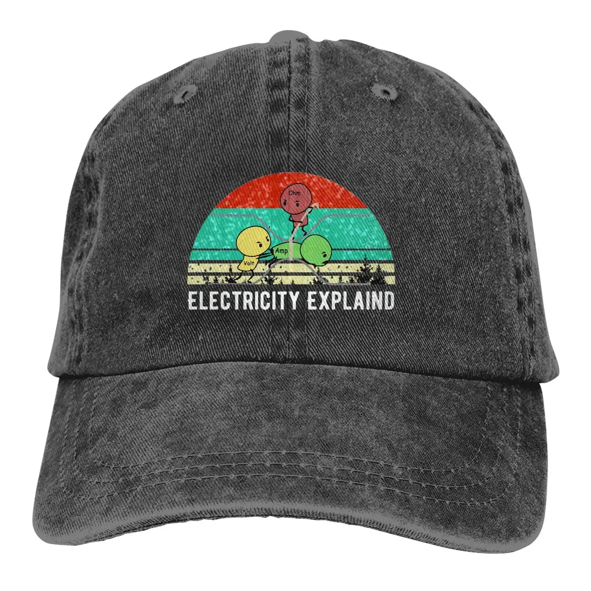 

Pure Color Dad Hats Explained Ohm Volt Amp Physics Nerd Women's Hat Sun Visor Caps Electrical Engineering Electricity Peaked Cap