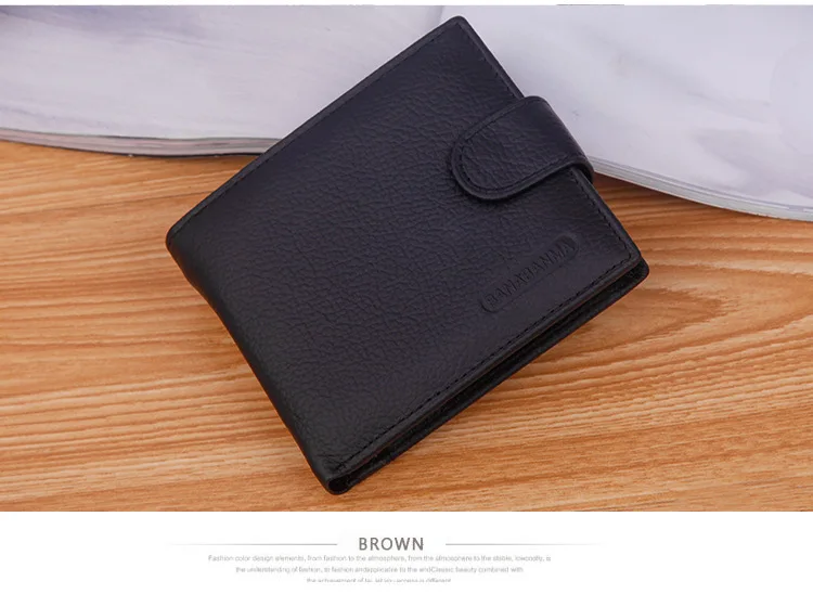 2024 New Genuine Leather Card Holder Wallets Custom Slim Classic Wallets for Men Short Luxury Rfid Foldable Money Purse
