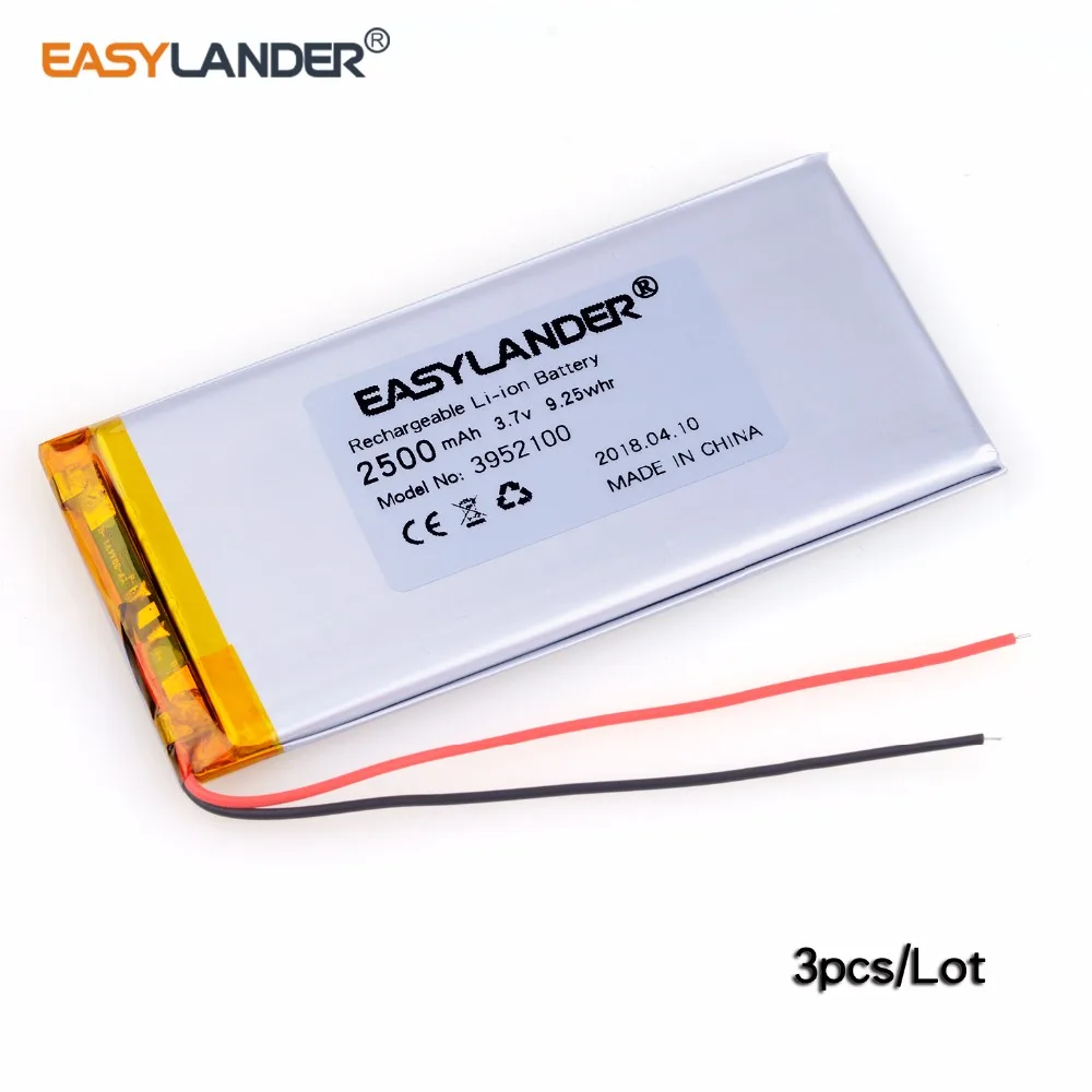 

3 шт./лот 3952100 3,7 в 2500 мАч перезаряжаемый литий-полимерный литий-ионный аккумулятор для Bluetooth ноутбука электронной книги Power Bank 4552100 Tablet PC