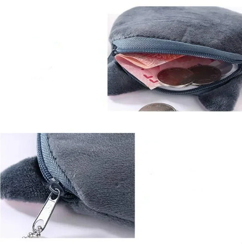 1 Pcs New Cat Head Meow Cartoon Key Wallet Woman Coin Change Purse Fashion Big Face Small Tail