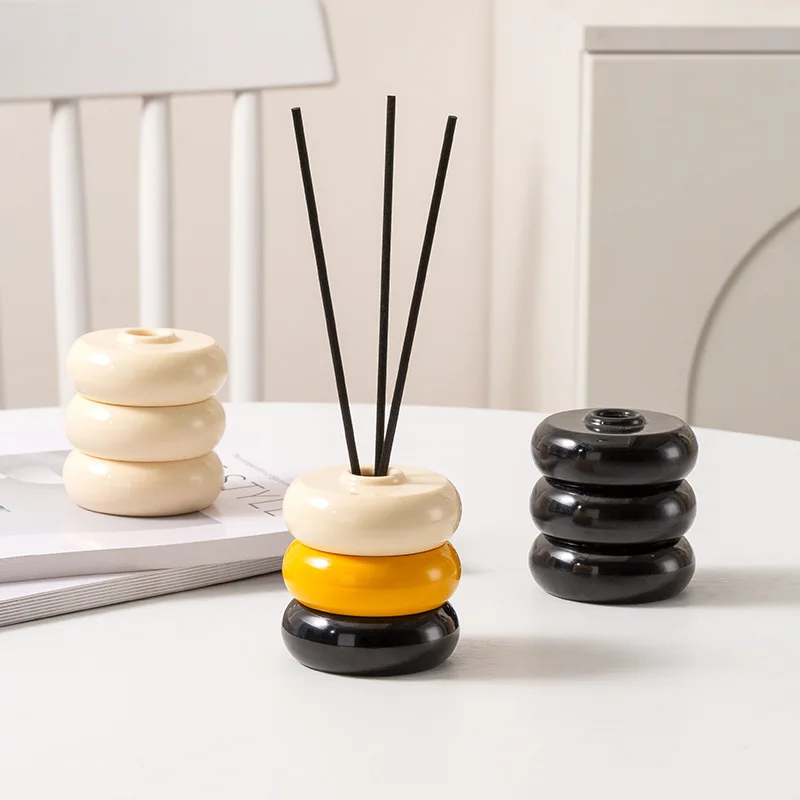 Nordic Style Desktop Ornaments Melamine Round Aromatherapy Essential Oil Aromatherapy Stick Decorative Bottle Jar