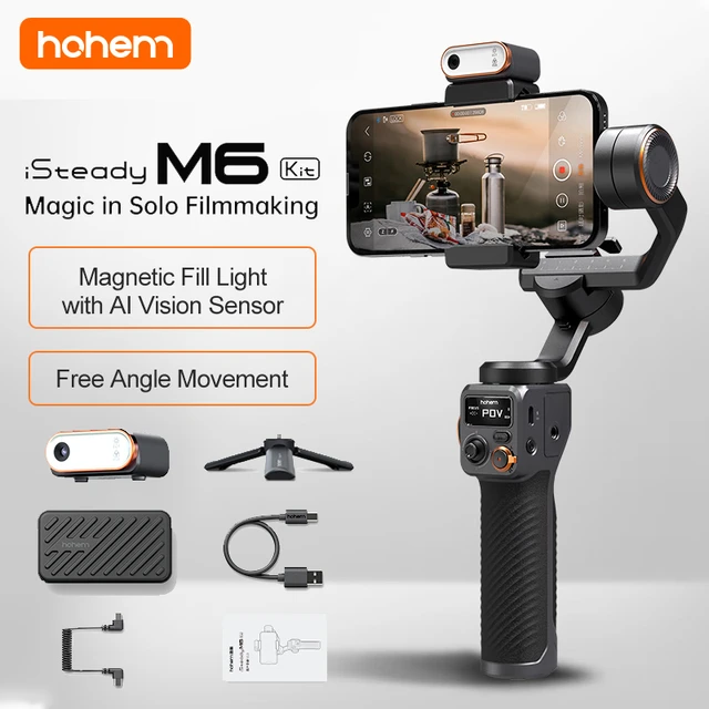 Hohem iSteady M6 3-Axis Gimbal Stabilizer Foldable Selfie Stick With APP  Control&Magnetic Fill Light for Smartphone Cell Phone - AliExpress