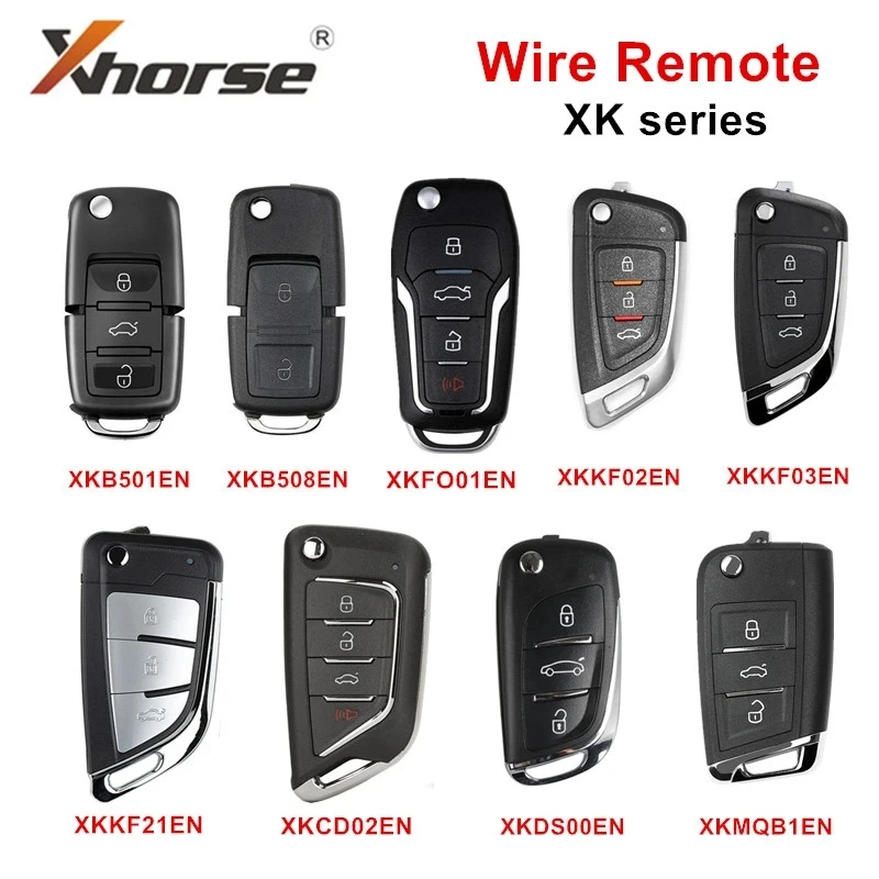 

10pcs Xhorse XKB501EN XKB508EN XKKF02EN XKKF21EN XKDS00EN XKFO01EN VVDI Universal Wire XK Remote Car Key for VVDI2 Mini Key Tool