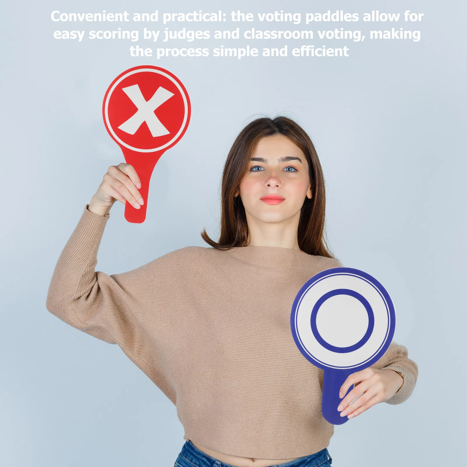 3개입 투표용 패들 교실 손신호기 교사용 이벤트 용품 건식 지우개 보드 재사용 가능 정답/잘못 학생 상호작용 도구