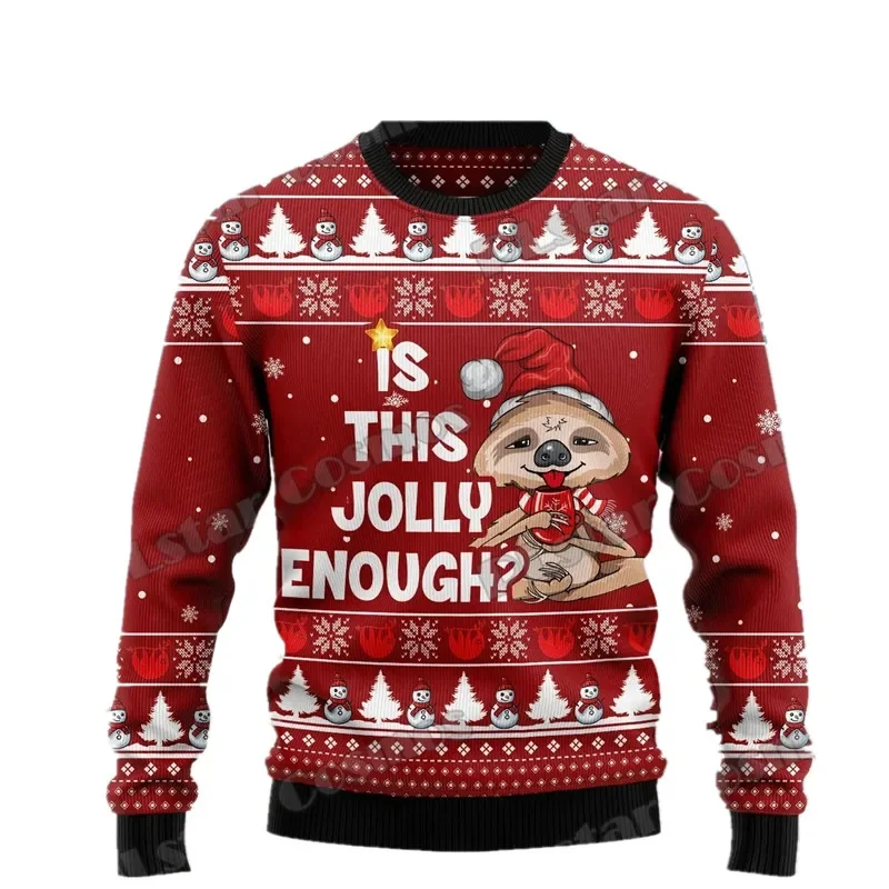 

Модный и ленивый образ жизни Мужской Уродливый Рождественский свитер с 3D принтом зимний нейтральный Повседневный теплый вязаный пуловер