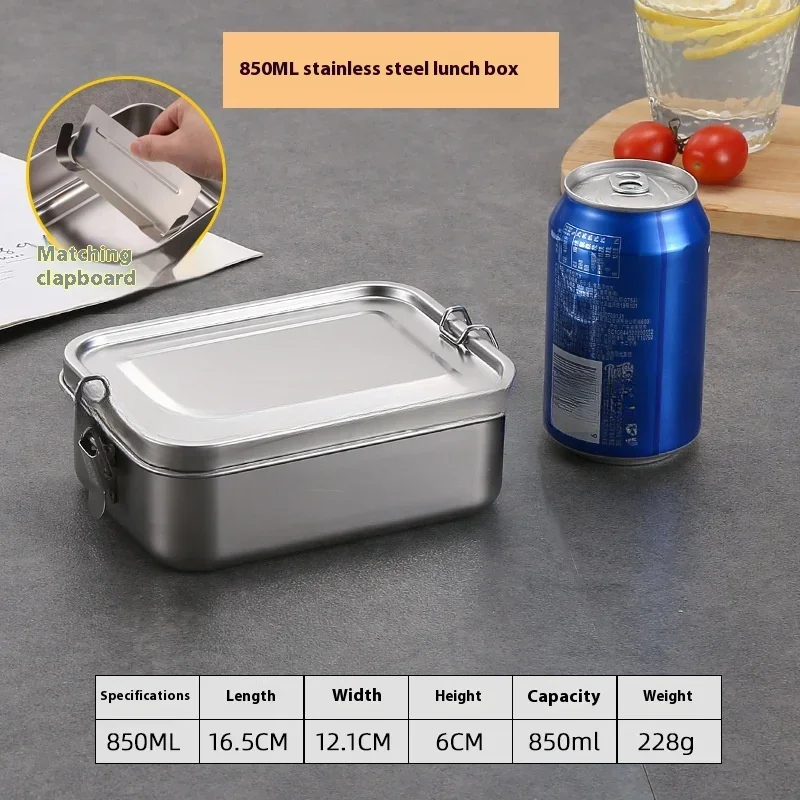 Stainless Steel Bento Box Metal Lunch Box Food Storage Containers with Lockable Clips Lunch Snack Boxes for Work,School - 6