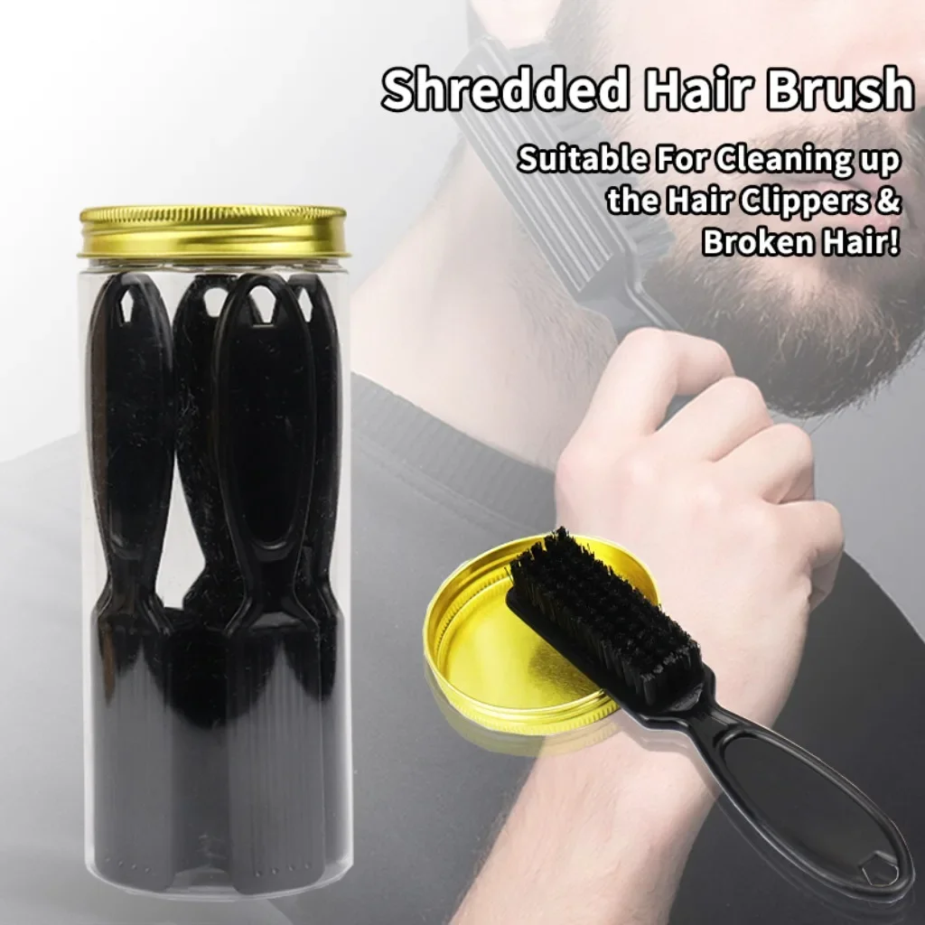 

Top Seller Custom Logo Can Black Handle Hair Brush Barber Neck Cleaning Fade Brush