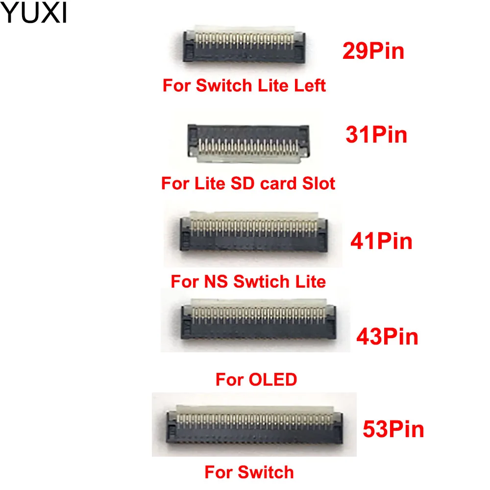 

1PC Replacement For SWITCH NS Lite Oled MotherBoard LCD Display Screen Flex Cable Clip L Buttons SD Card Ribbon Connector Socket