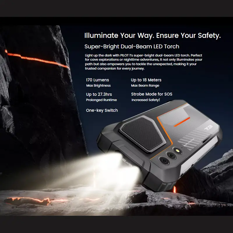 Blackview Oscal PILOT 1 Rugged phone 6.67-inch HD+ 90Hz Display 15000mAh 5W BOX Speaker 6GB 256GB Helio G81 CPU NFC Cellphone - Image 5