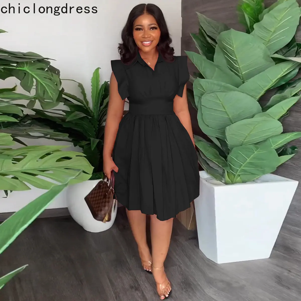 Black Dress Ladies Party Wear One Piece Plain Party Wear Ladies