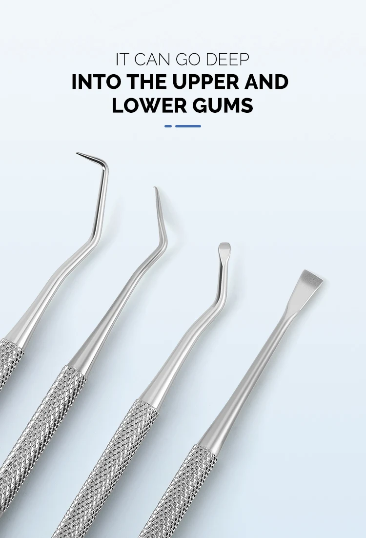 AZDENT Dental Reinigung Werkzeuge Kit Edelstahl Mund Spiegel Pinzette Ellenbogen Sonde Dental Labor Instrument Zahnarzt Werkzeuge – Detail 2