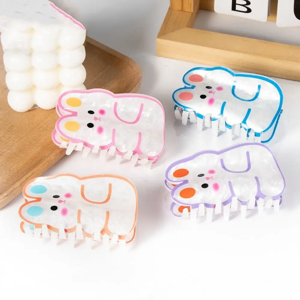 

Female Acrylic Rabbit Hair Claw Cute Korean Geometry Animals Hair Clip for Women
