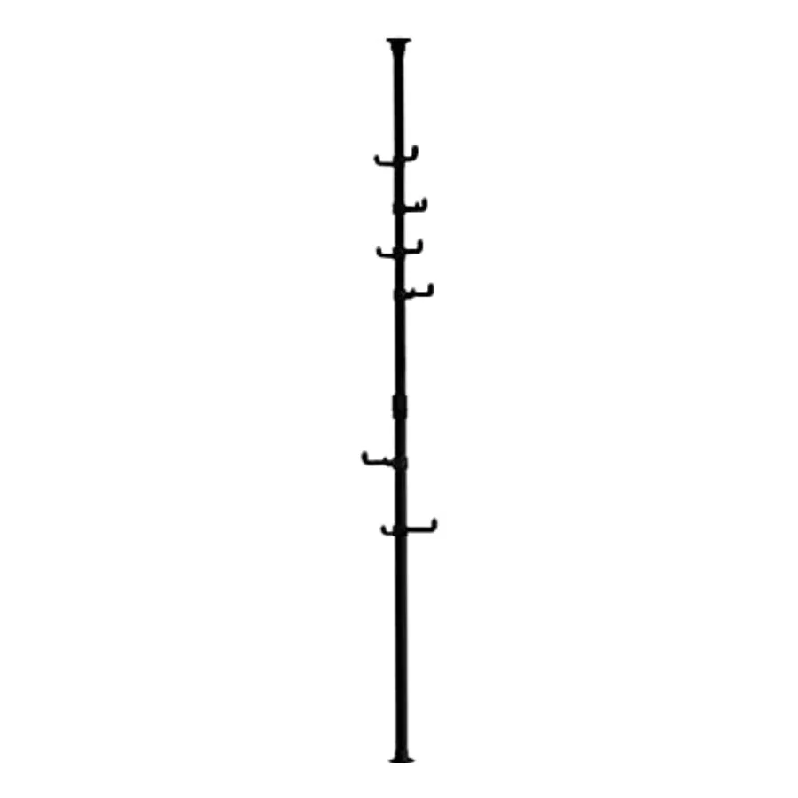 Vertical One-Touch Pole Coat Rack — 6 Independent Rotating Hooks
