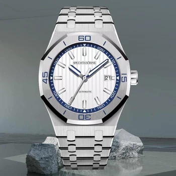 Specht&Sohne New Classic Men's Watch 50M Waterproof Luminous Sapphire Crystal Blue Automatic Mechanical Watches Reloj Hombre 1