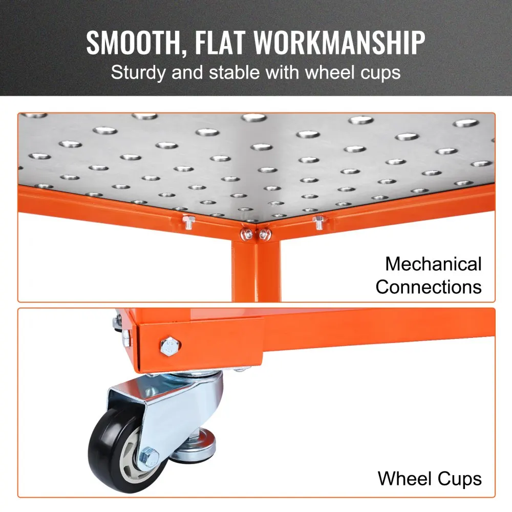 VEVOR Welding Table 600LBS Load Capacity Steel Welding Workbench Table on Wheels  Portable Work Bench 4