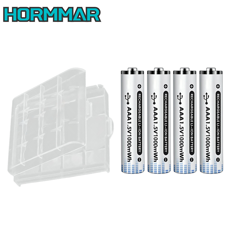 4/8/12PC 1000mWh Lithium Batteries 1.5V AAA 1000mWh Rechargeable Battery 1200 Times Cycle for Remote Control Wireless Mouse Toy