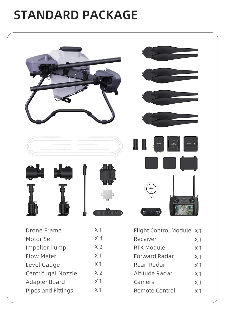 EFT Z50 50L Agriculture Drone, STANDARD PACKAGE 0 9 Drone Frame X1 Flight Control Module 