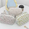 Quilted Floral Makeup Bag Zipper Cute Print Flower Storage Organizer Makeup Accessory Toiletry Bag Large Capacity Cosmetic Bag 2