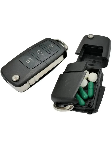 Creative Dummy Car Key Mini Hidden Safe Box Secret Compartment Stash Box Empty Car Key Fob Hide and Store Money Pills Coin 1