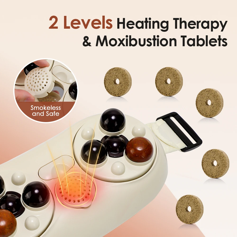 Electric Abdominal Massager Bian Stone Kneading 2-Level Heated Fat Burner 3-Inte