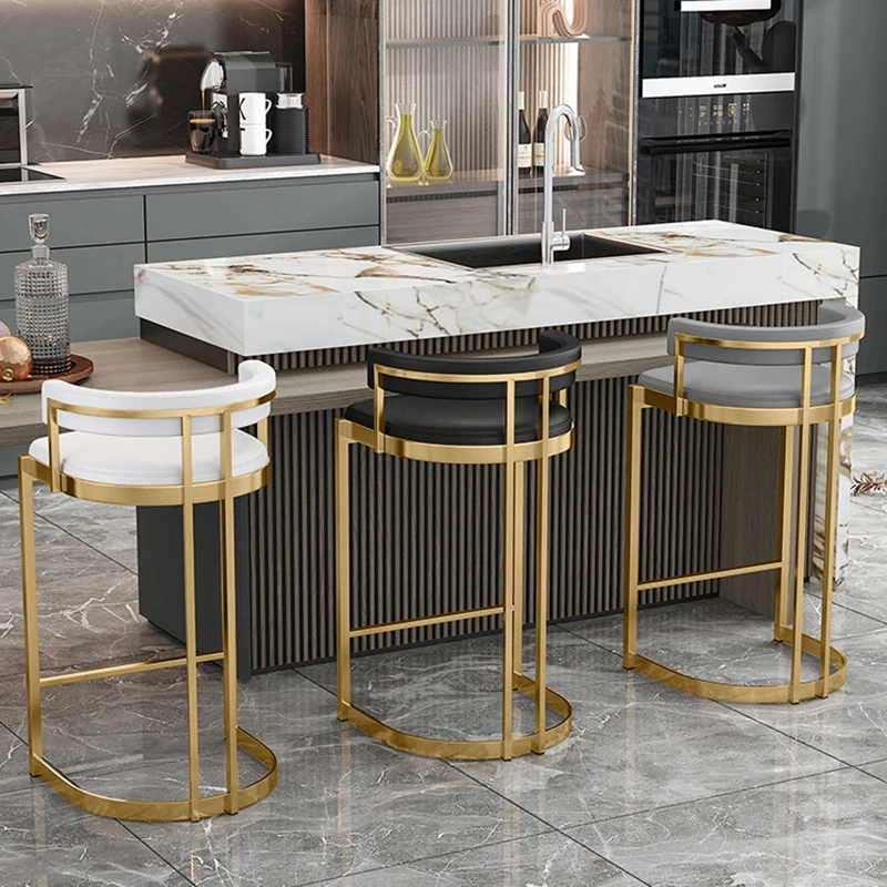 Modern Wrought Iron Dining Chairs Lounge Kitchen Bar Chairs Comfortable