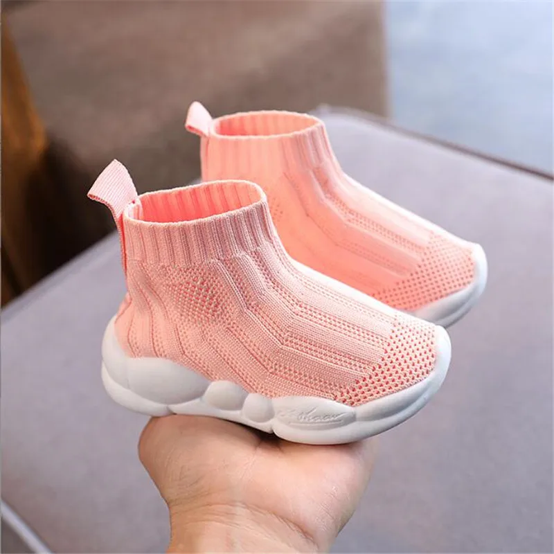 Black/beige Toddler Short Boots Baby Boys Girls Mesh Solid Ankle Shoes for Children Kids Breathable Casual Sport Shoes Sneakers
