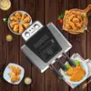1800W 5 Liters/21 Cups Large Electric Deep Fryer with 3 Frying Baskets for Home Use, Adjustable Temperature,View Window Lid 3