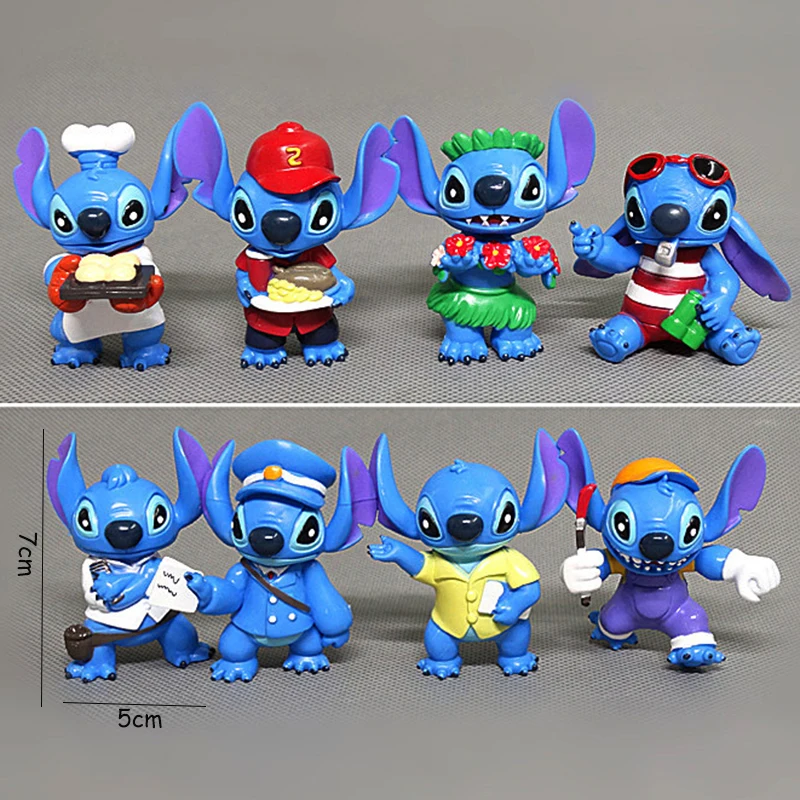 8pcs/set Disney Lilo & Stitch Cake Decor Cake Topper Birthday