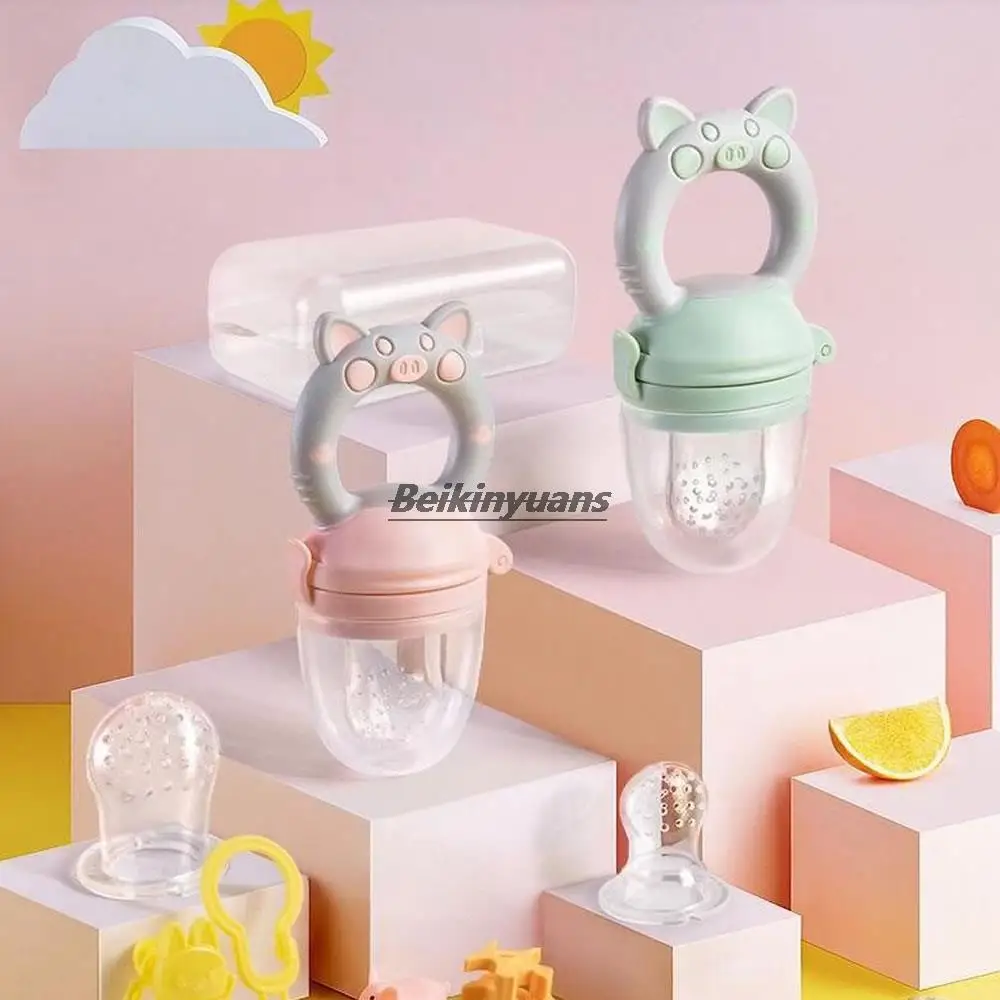 Baby gutta percha food supplement feeding bite bag baby silicone chewing gum fruit food supplement 4