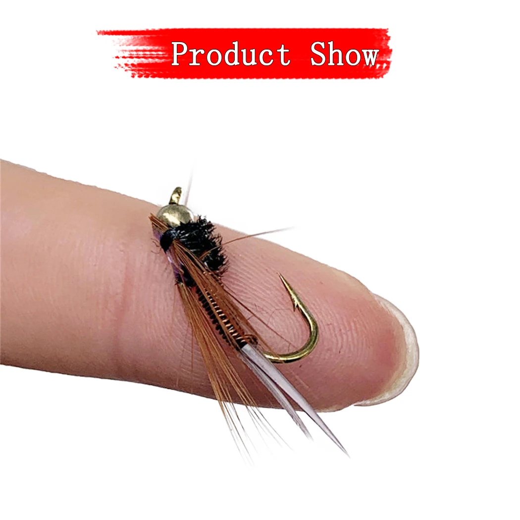 6 Teile/schachtel Angeln Künstliche Insekten Köder Brasshead Prince Nymph & Royal WulffFly Köder Angeln Forelle/Barsch/Barsch/Wels/Karpfen/Walleye – Detail 12