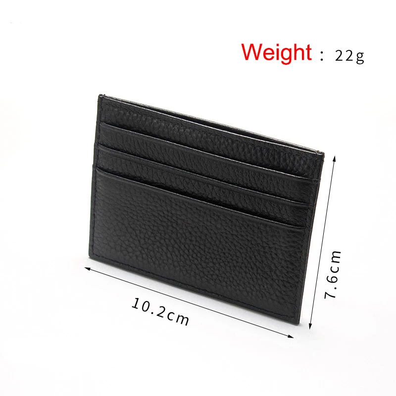 Sleek Cowhide Leather Card Wallet - Compact Cardholder