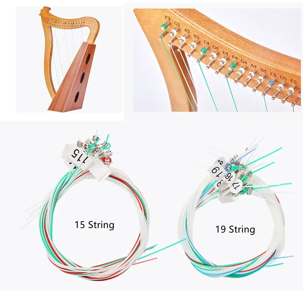Lyre Brass Strings Set 1Set 15/16/19/21/24Strings Lyre Harp Nylon String Replacement Strings Beginners Instruments