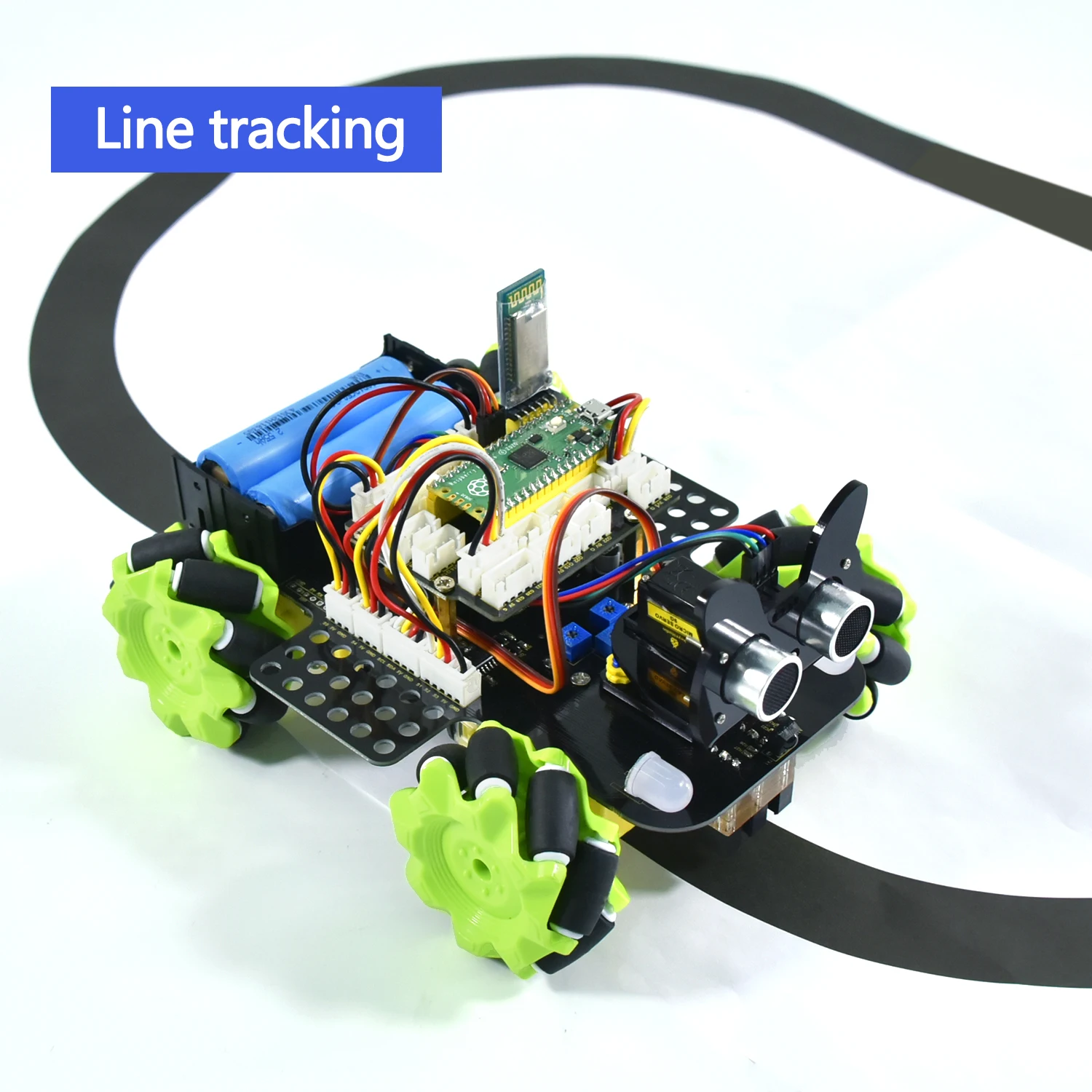 Фото Keyestudio 4WD Raspberry Pi Pico робот автомобиль Mecanum робот Комплект для Raspberry Pi Pico Robot STEM Поддержка программирования питона и Arduino №5