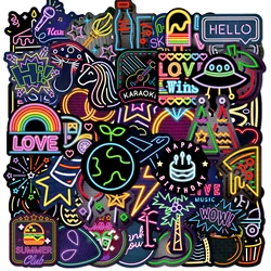50PCS Cool Neon Cartoon Graffiti Waterproof Sticker Set (50pcs)